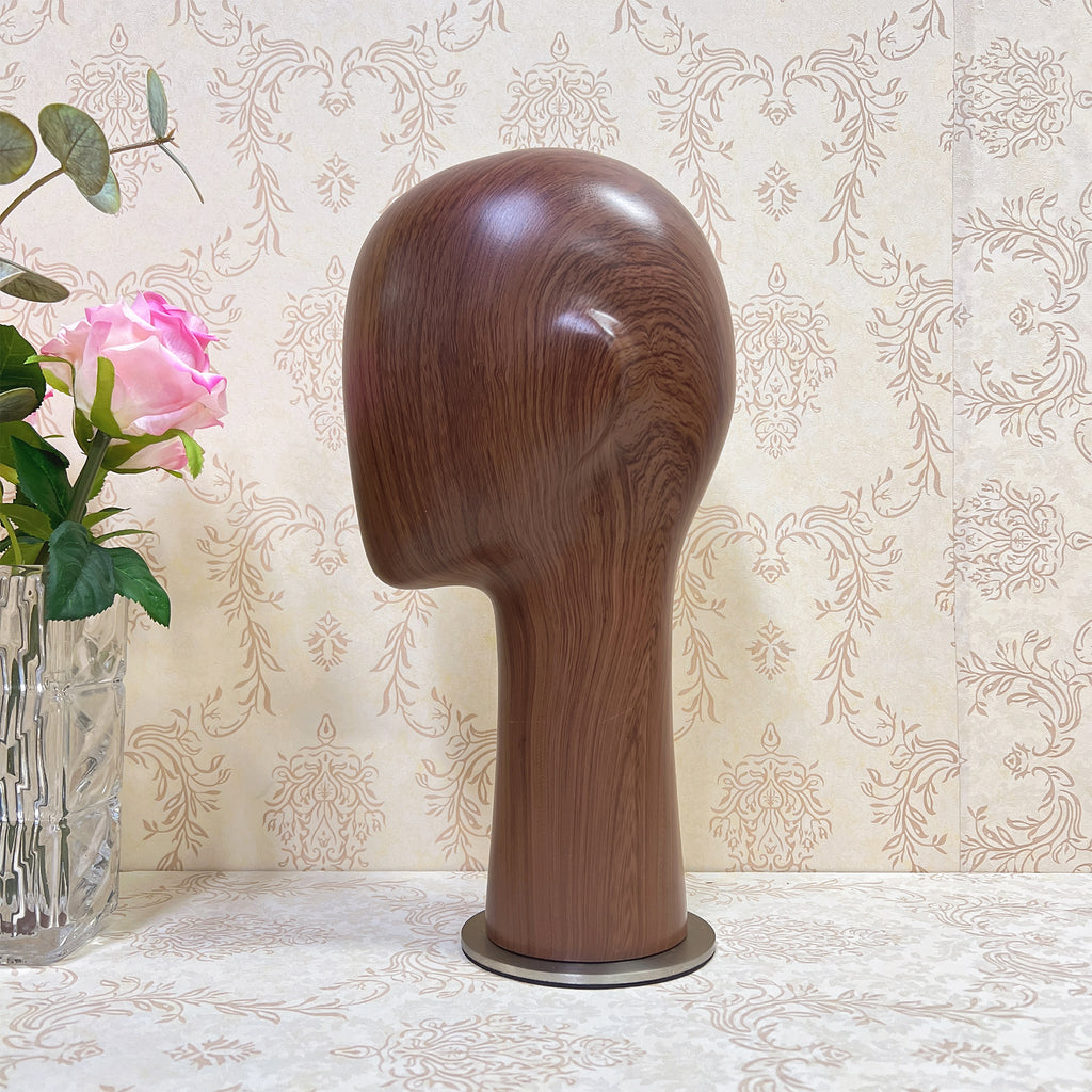 Jelimate Water Transfer Wooden Head Effect Fiberglass Mannequin Head Display,Hat Mannequin Head Dress Form,Sunglasses Headband Display Head Model Props