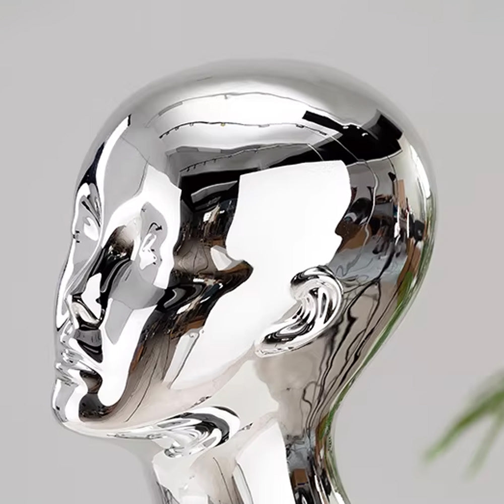 Electroplated Mannequin Head Display Stand - Wig Hat Scarf Jewelry Display Prop for Retail Stores