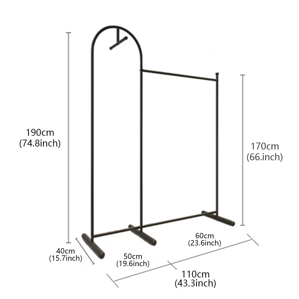 JELIMATE Arched Clothing Rack 66" Floor Standing Boutique Garment Display Stand