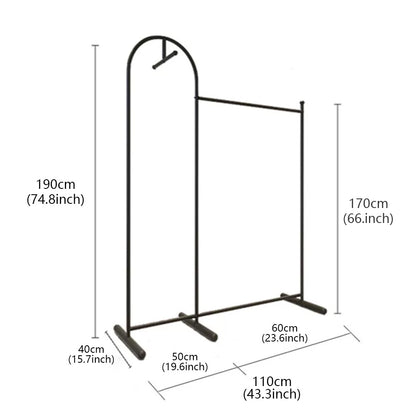 JELIMATE Arched Clothing Rack 66" Floor Standing Boutique Garment Display Stand
