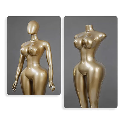 Premium Chrome Plated Female Mannequin - Full Body Display Stand for Boutique