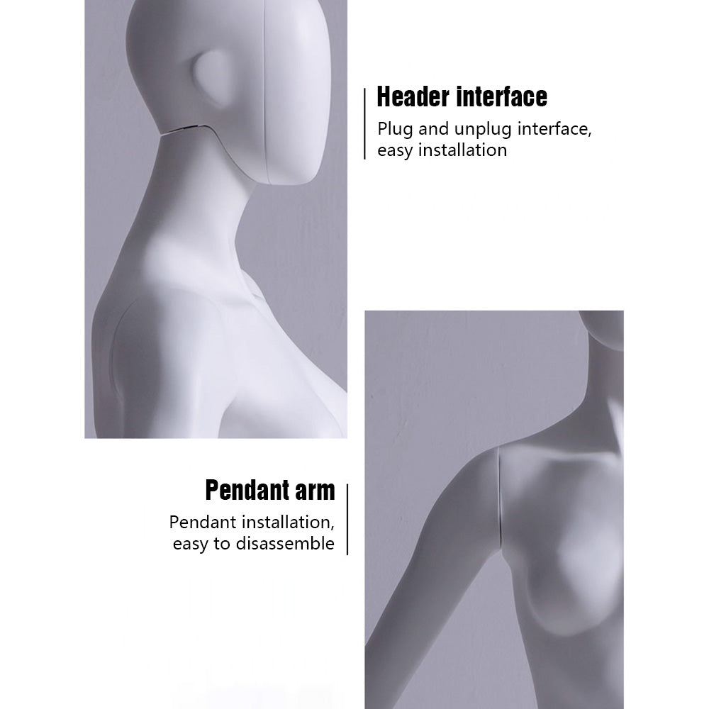 Jelimate Female Yoga Mannequin Full Body Dress Form,White Yoga Sport Mannequin Women Display Model,Fiberglass Mannequins for Athletic Model,Sportwear Display Mannequin for Clothes Display Stand