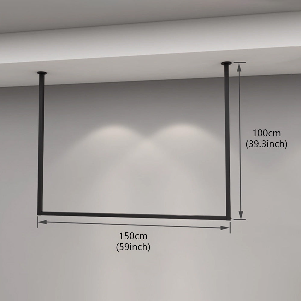 JELIMATE Ceiling Mounted Clothing Rack | Black Iron Hanging Garment Display for Boutique