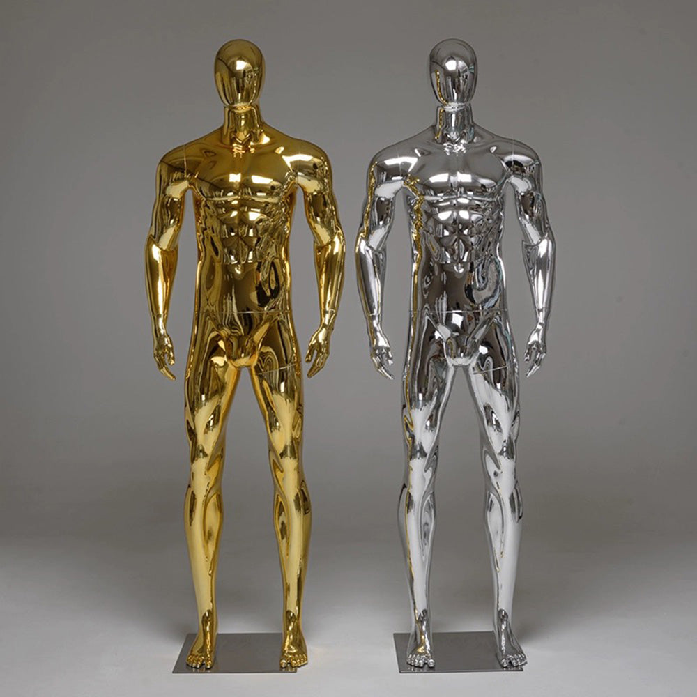 JELIMATE Luxury Plated Silver Gold Male Full Body Mannequin | Window Display