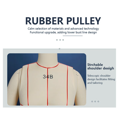 Plus Size Dress Form with Collapsible Shoulders - Professional Female Full Body Draping Mannequin