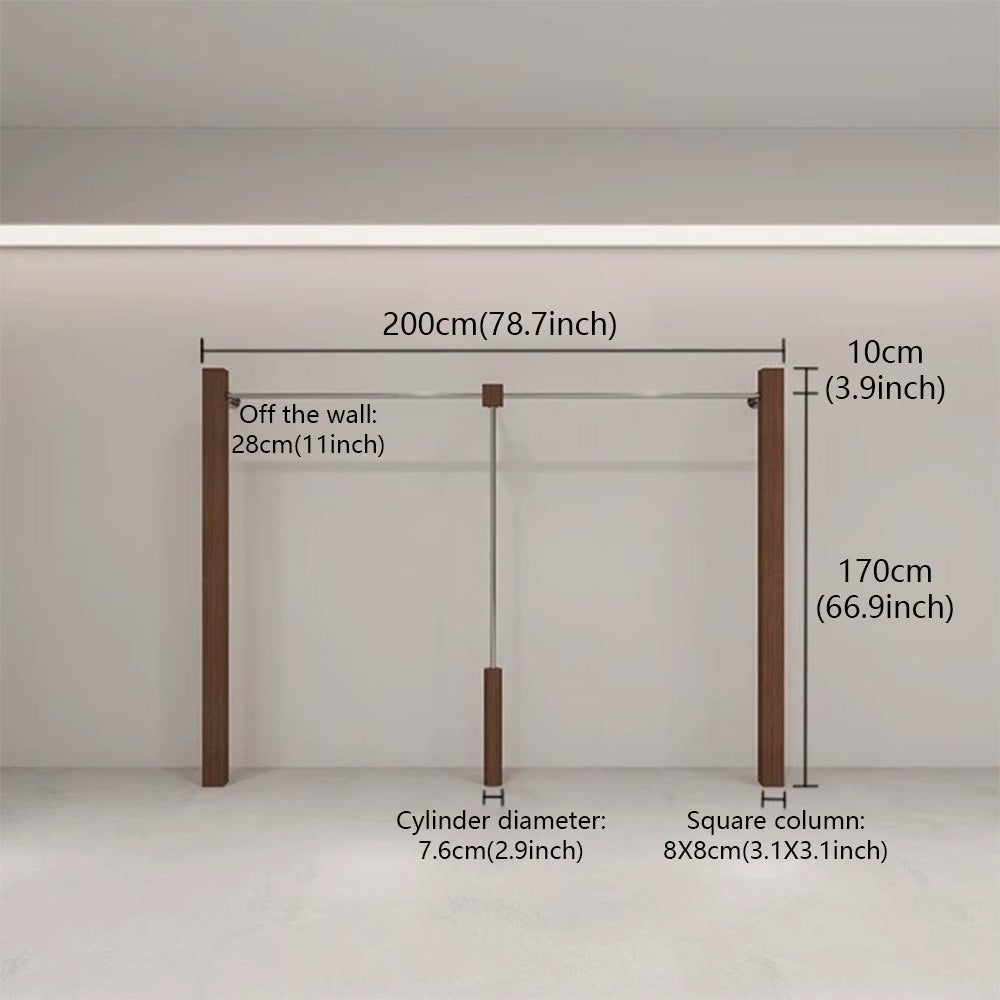 JELIMATE Walnut Clothing Display Rack for Boutique Retail Store Showroom Floor Standing