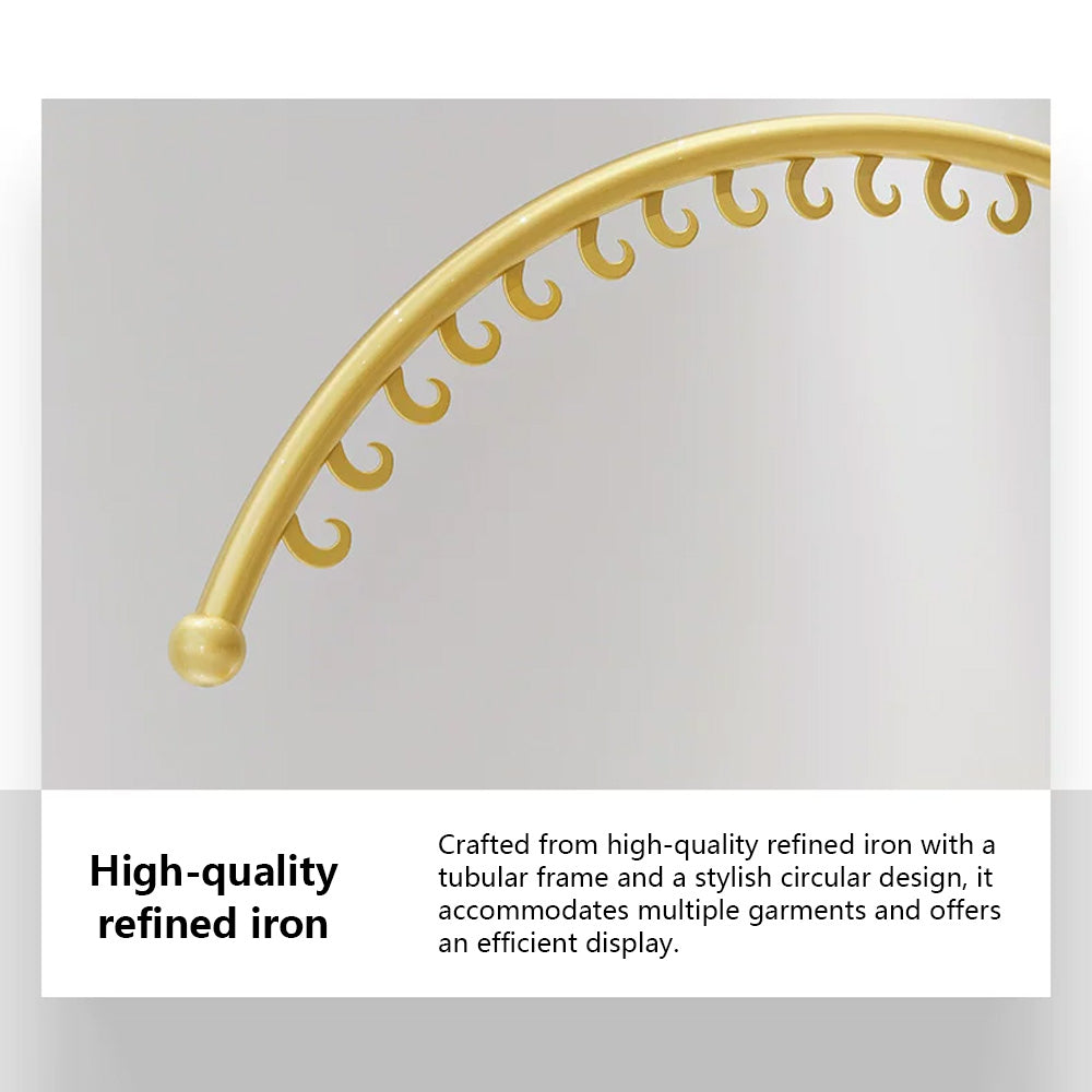 JELIMATE Arc Clothing Display Rack | Gold Iron Garment Rack for Boutique Store