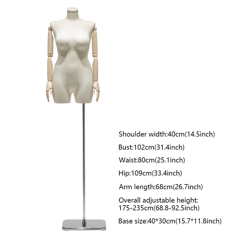 Maniquí de mujer de talla grande: Exhibición de siluetas con curvas para una moda inclusiva