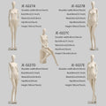 Jelimate Luxury Female Velvet Display Mannequin Full Body,Fabric Wrapped Grey White Dress Form With Wooden Arms,Women Dress Form Clothing Display Model