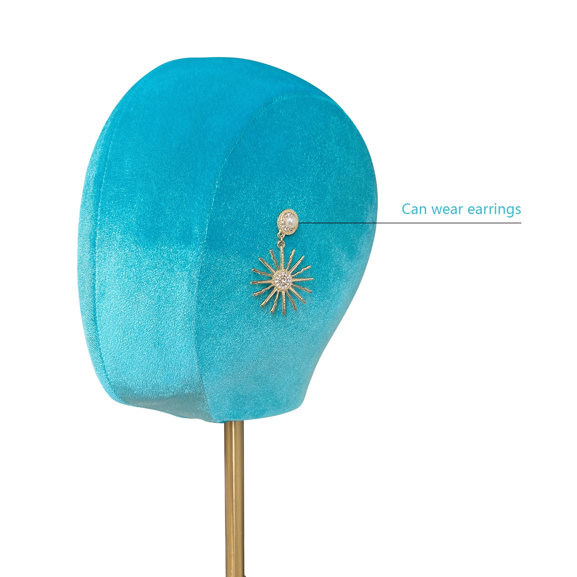 Jelimate Colorful Velvet Head Mannequin Dress Form,Female Mannequin Head For Wigs,Sunglasses Earring Headband Jewelry Display Head Hat Display Stand