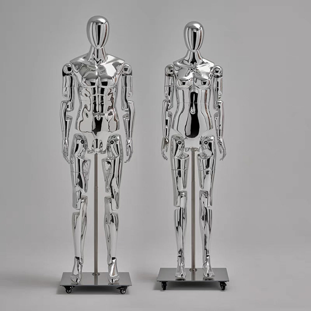 JELIMATE Chrome Full Body Mannequin Female Male Mechanical Robot Streetwear Clothing Display