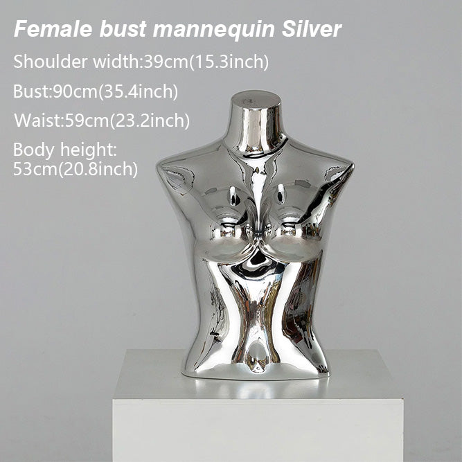 Electroplated Lingerie Mannequin - Female Torso & Hip Display for Boutique Retail