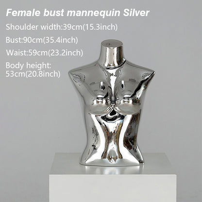 Electroplated Lingerie Mannequin - Female Torso & Hip Display for Boutique Retail