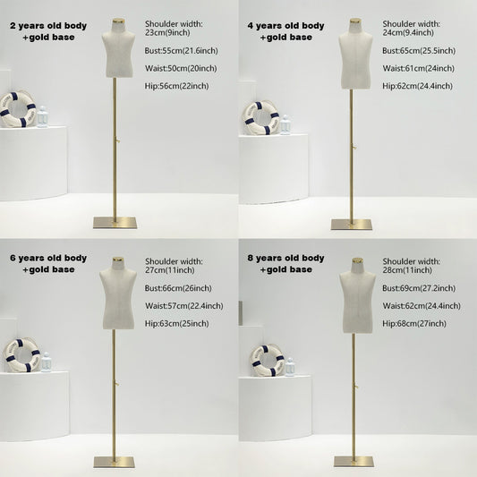 Jelimate High Quality Half Body Kid Mannequin Torso Beige Dress Form,Kid Dress Form Adjustable Baby Mannequin,Fashion Window Children Clothing Display Model