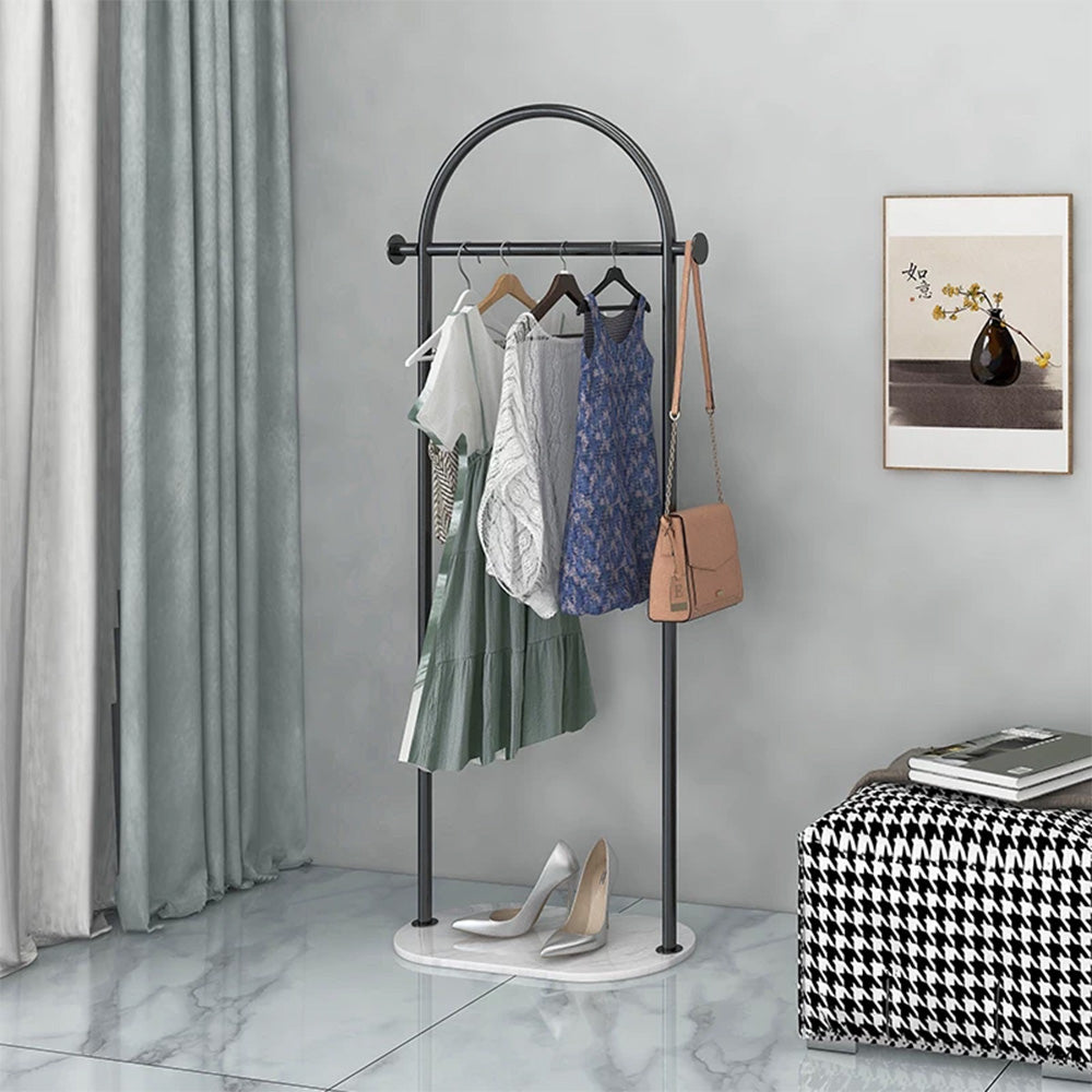 JELIMATE Freestanding Clothing Rack, Marble Base Garment Rack for Boutique Store Display