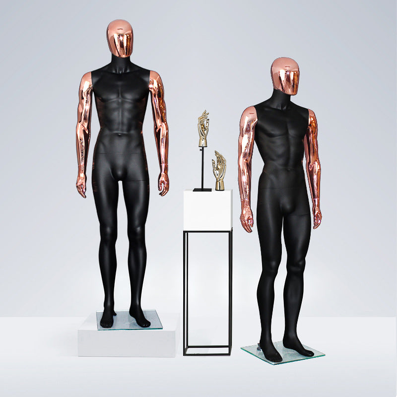 Professional Male Mannequin - Electroplated Display with Rotating Head