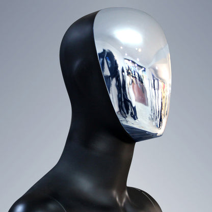 JELIMATE Premium Full-Body Male Mannequin - Silver Electroplated Head & Hands | Black Fiberglass Display