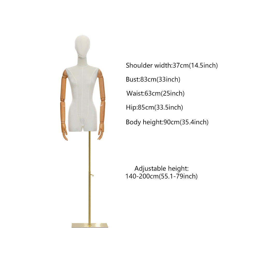 Jelimate Luxury Half Body Female Dress Form Torso,Colorful Velvet Mannequin Torso Stand,Clothing Shop Window Clothing Display Model Wedding Dress Form Model