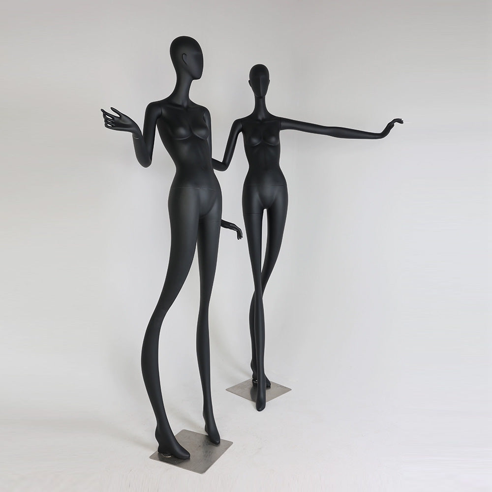 Jelimate Clothing Store High Feet Long Leg Black Female Full Body Mannequin,Window Display Wedding Dress Mannequin,Women Dress Form Clothing Display Model