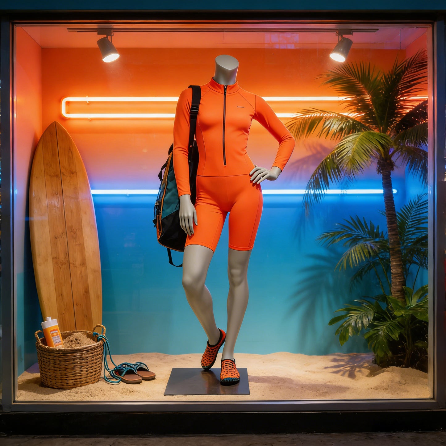 Jelimate Female Athletic Headless Mannequin - Fiberglass Display for Activewear