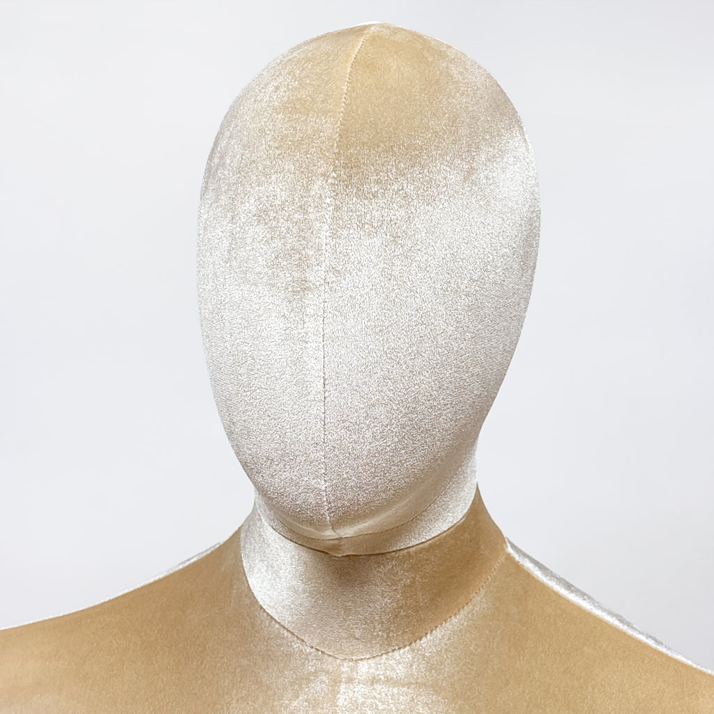 Elegant Plus Size Female Mannequin with Wooden Arms & Velvet Torso