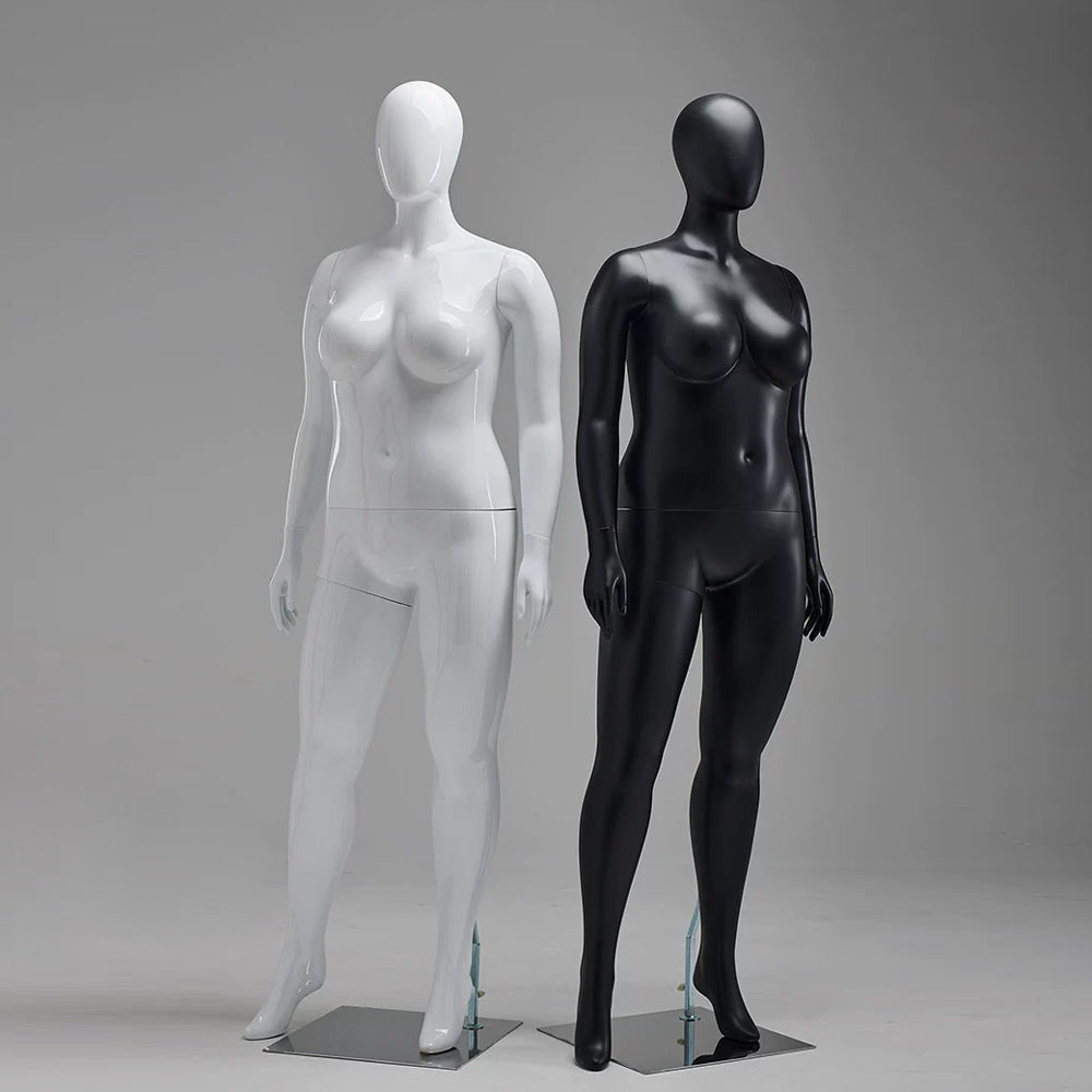 Jelimate High Quality Full Body Female Plus Size Mannequin,Black White Women Dress Form Torso Model,Manikin Head Clothing Boutique Store Clothing Dress Form