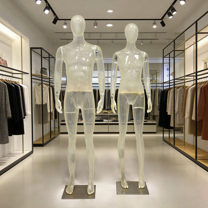 Premium Translucent Frosted Mannequin | Full Body Display for Luxury Boutiques
