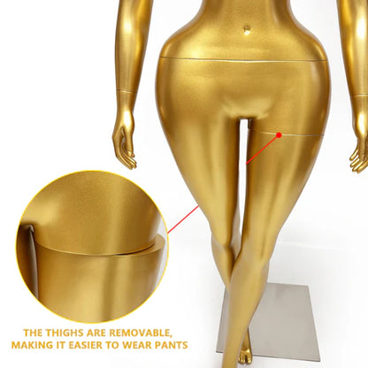 JELIMATE Gold Female Full Body Mannequin for Lingerie, Wigs & Complete Outfits