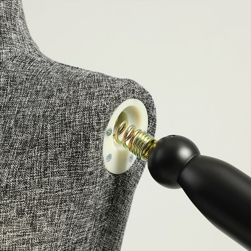 JELIMATE Half Body Male Female Dress Form Torso,Natural Linen Fabric Covered Mannequin,Women Men Clothing Display Mannequin Torso With Wooden Arms