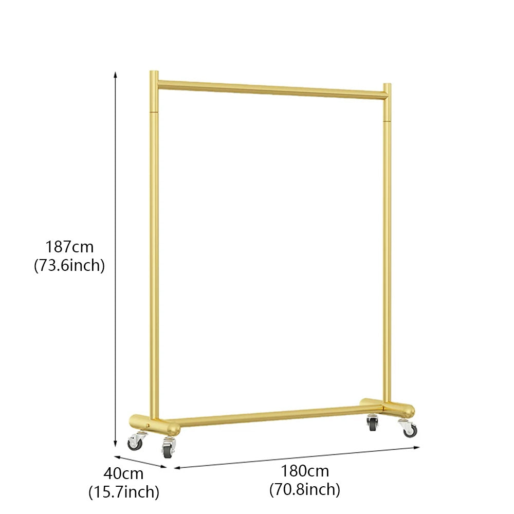 JELIMATE Industrial Clothing Rack with Wheels, Heavy Duty Rolling Garment Rack