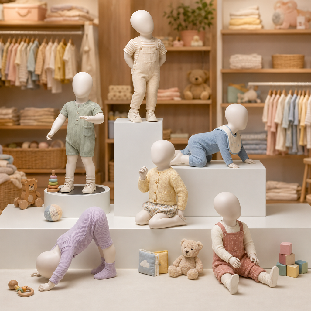 Sitting Infant & Child Mannequin | Full Body Kids Clothing Display Prop