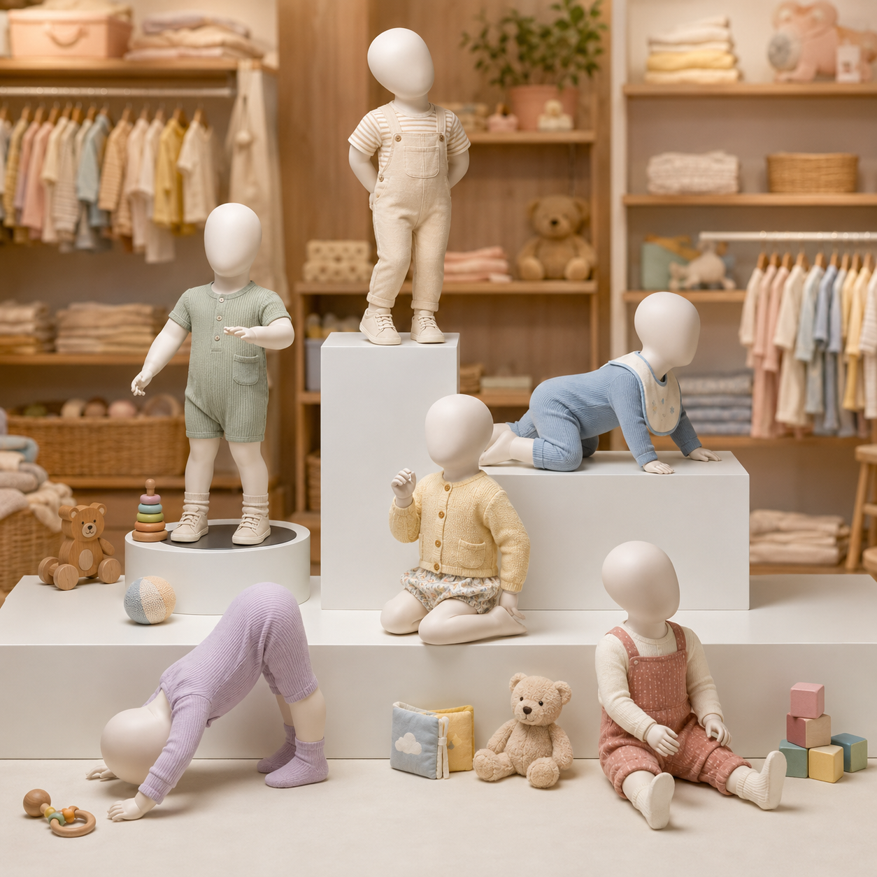 Sitting Infant & Child Mannequin | Full Body Kids Clothing Display Prop