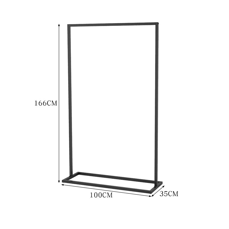 Luxury Floor Standing Clothes Rack | Heavy Duty Iron Garment Rack with Storage