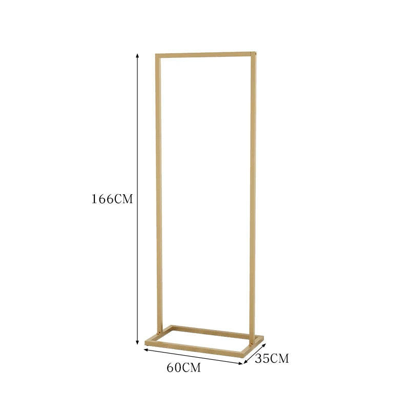 Luxury Floor Standing Clothes Rack | Heavy Duty Iron Garment Rack with Storage