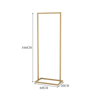 Luxury Floor Standing Clothes Rack | Heavy Duty Iron Garment Rack with Storage