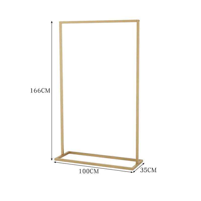 Luxury Floor Standing Clothes Rack | Heavy Duty Iron Garment Rack with Storage