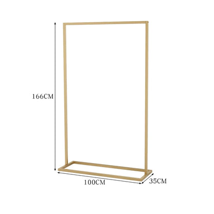 Luxury Floor Standing Clothes Rack | Heavy Duty Iron Garment Rack with Storage