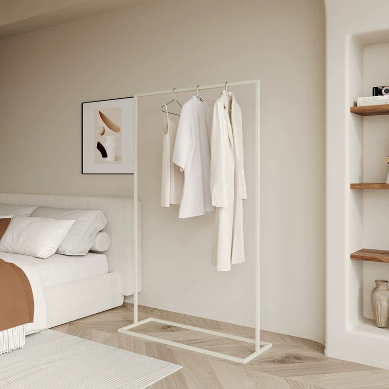Luxury Floor Standing Clothes Rack | Heavy Duty Iron Garment Rack with Storage
