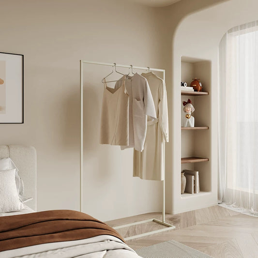 Luxury Floor Standing Clothes Rack | Heavy Duty Iron Garment Rack with Storage