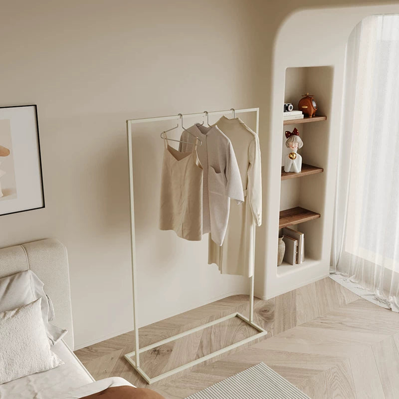 Luxury Floor Standing Clothes Rack | Heavy Duty Iron Garment Rack with Storage