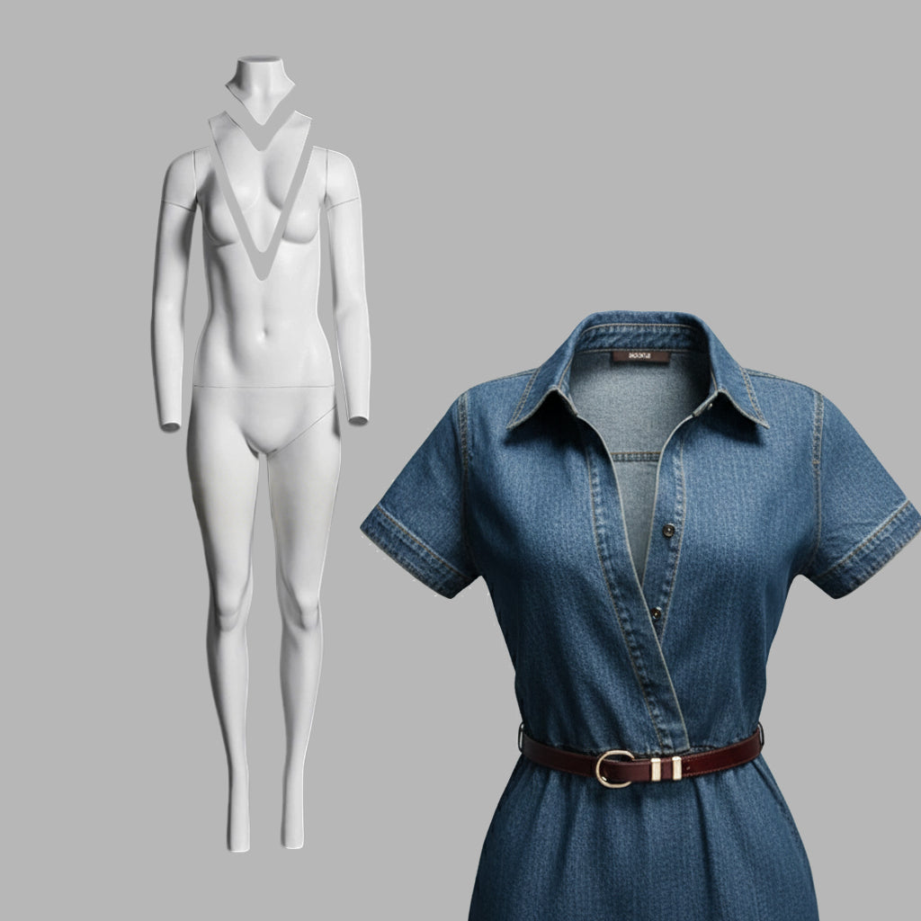 Full-Body Ghost Mannequin Props (Male & Female) | 3D Hollow Detachable Torso for Apparel Photography