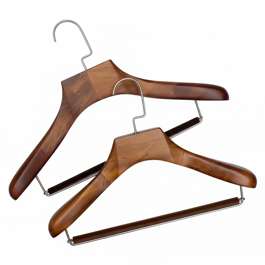 Jelimate Wide Shoulder Solid Wood Hangers Strong Wooden Hangers for Mens and Womens Wear