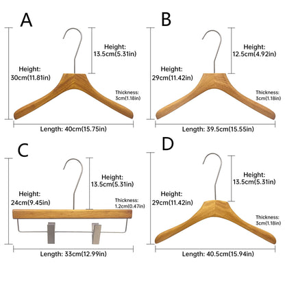 Vintage Brown Flat-Top Wooden Hanger - Custom Logo Available for Suits & Coats