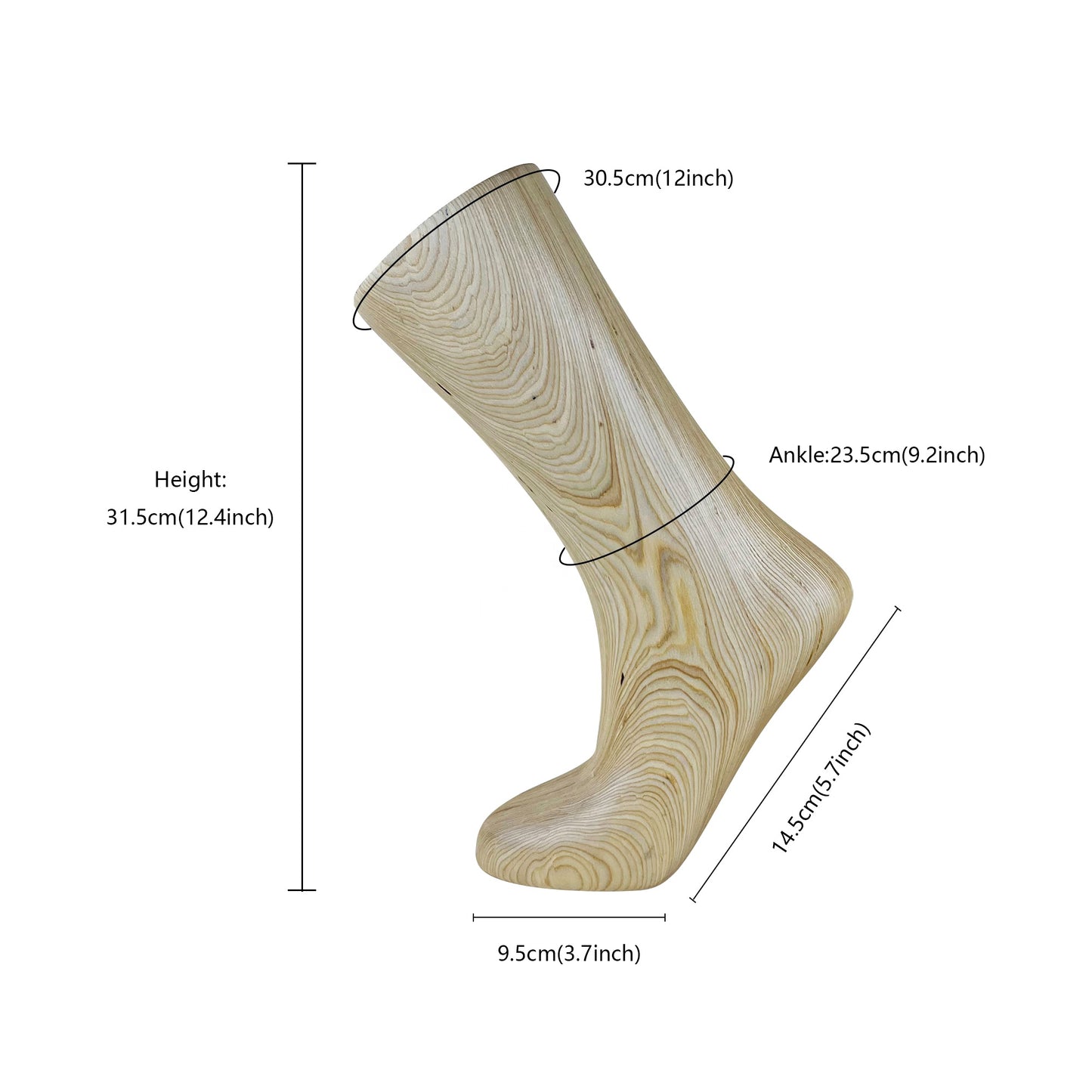 Wooden Foot Socks Form Display Ankle Mannequin Socks Shoes Display Feet Model Foot Form Fashion Wood Male Mannequin Foot