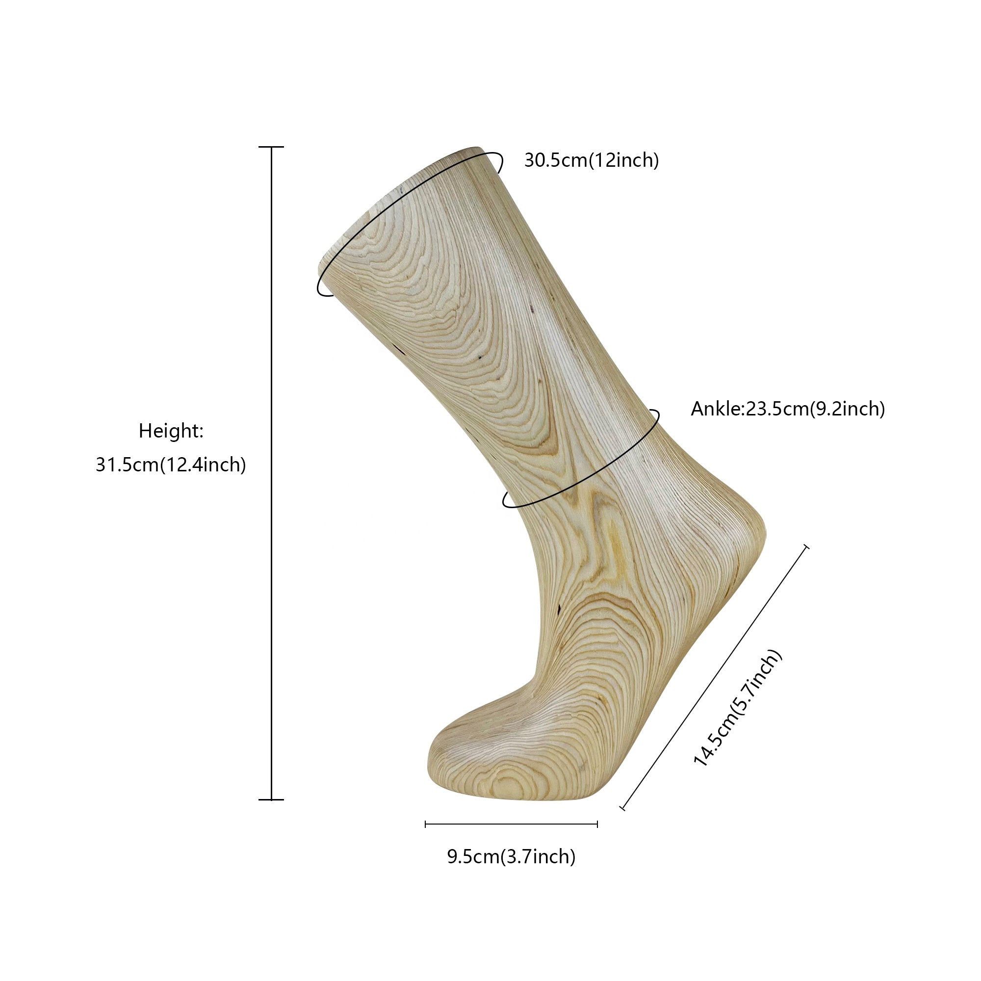Exhibición de calcetines de pie de madera, maniquí de tobillo, calcetines, zapatos, exhibición de pies, modelo de pie, forma de pie, maniquí masculino de madera de moda.