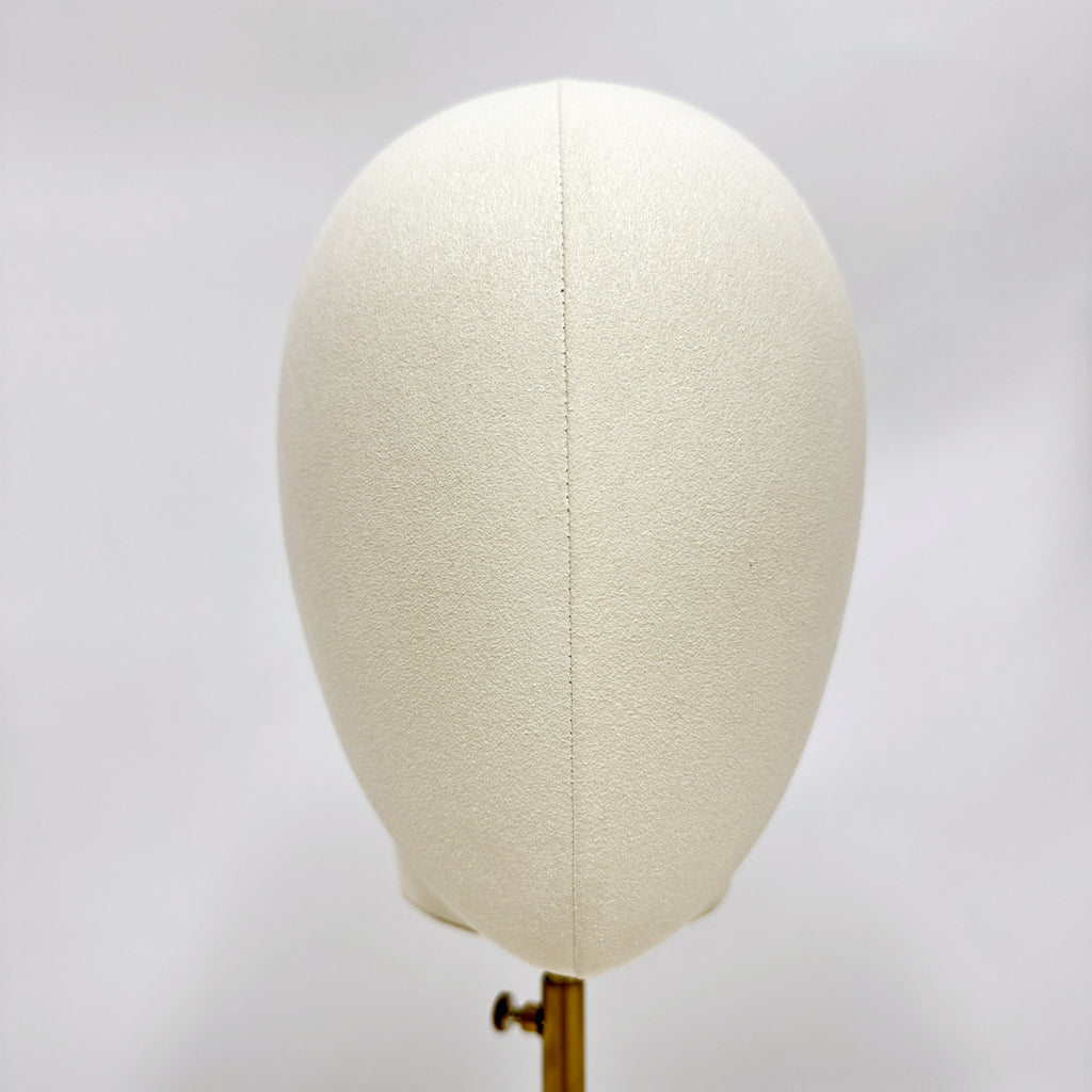 Jelimate Luxury Beige Microfiber Male Female Mannequin Head Dress Form,Headband Sunglasses Hat Display Head Mannequin With Gold Round Base,Wig Store Wig Display Head Display Model Props