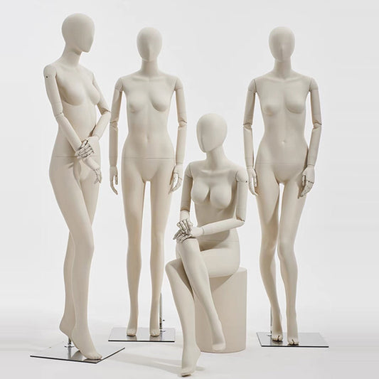 JE0015 female mannequin with articulated wooden arms for fashion display