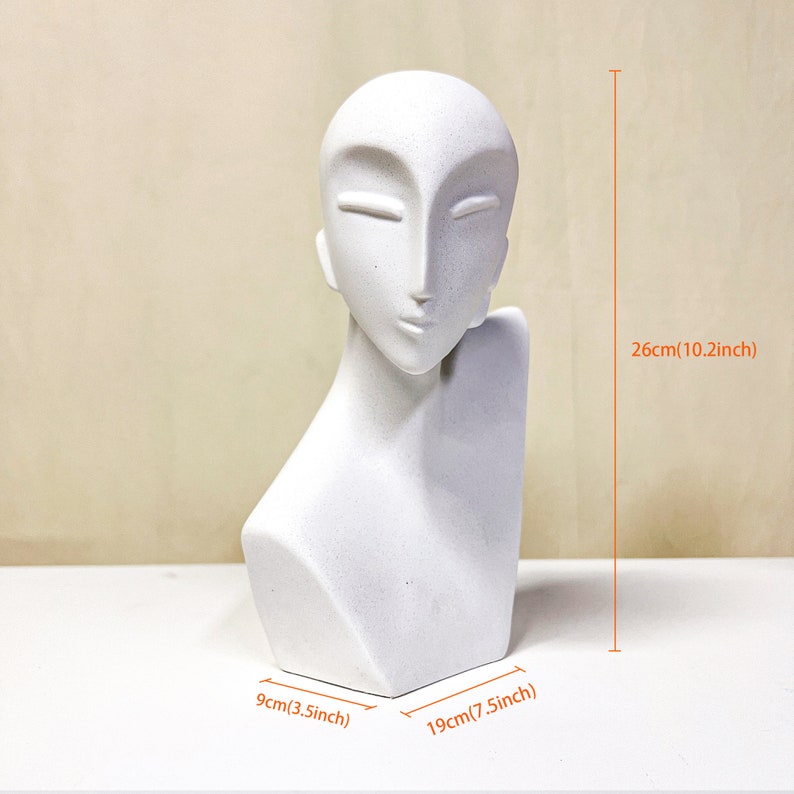 JELIMATE Abstract White Plaster Photography Props – Jewelry Mannequin Display & Home Accessories Figurine