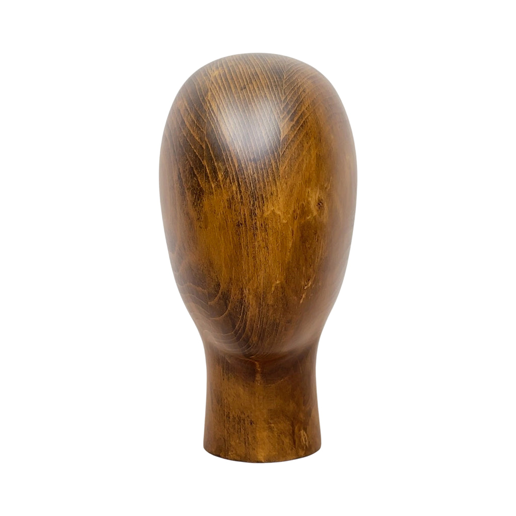 JELIMATE Beech Wooden Mannequin Head – Vintage Solid Wood Display Stand for Hats, Wigs & Accessories