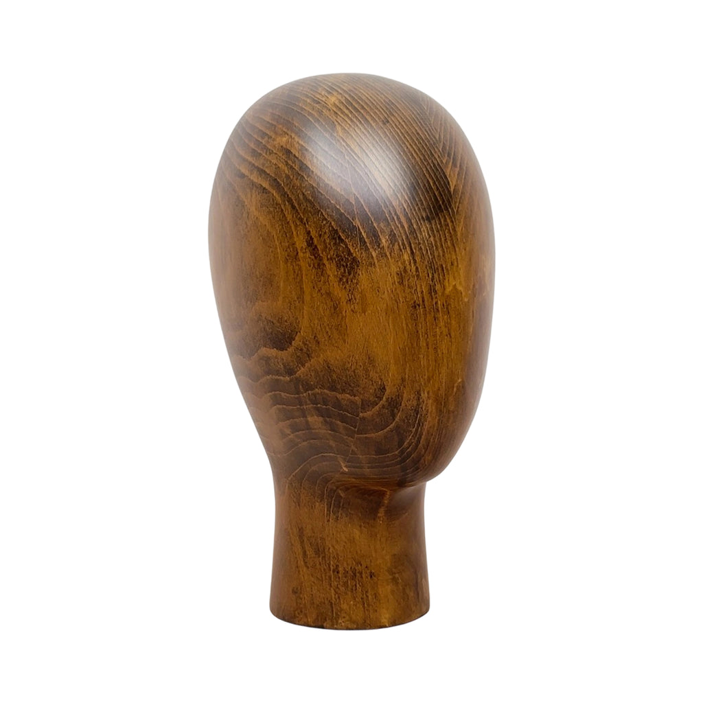 JELIMATE Beech Wooden Mannequin Head – Vintage Solid Wood Display Stand for Hats, Wigs & Accessories